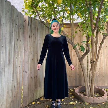 Vintage 1990’s Dark Green Velvet Dress 