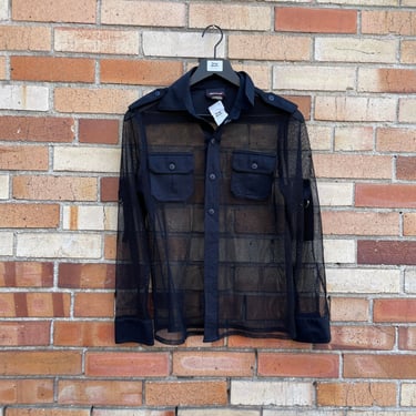 vintage y2k black mesh club kid shirt / s m small medium 