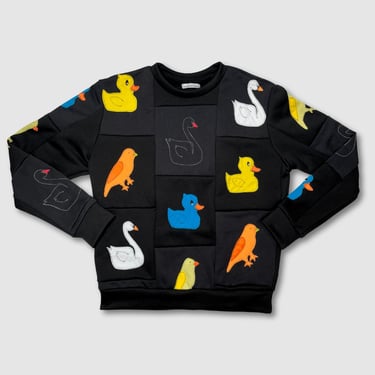 black 'ugly duckling + the swan' crewneck sweatshirt