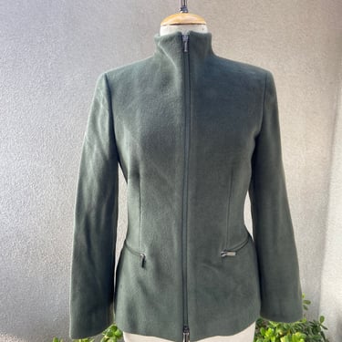Vintage Wounded Bird Giorgio Armani angora soft wool olive green jacket Sz 42 Small 