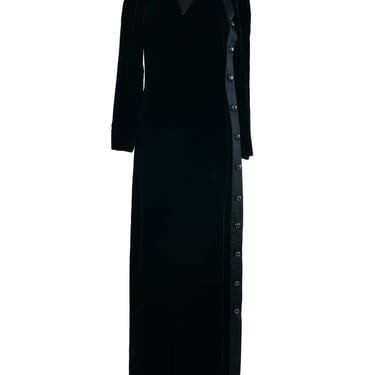 Valentino Velvet Offset Button Gown