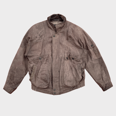 Vintage Motorcycle Brown Leather Jacket (L)