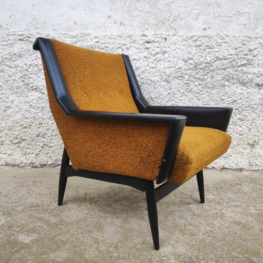 Vintage Cocktail Armchair / Mid Century Lounge Armchair / Yellow Armchair / Vintage Furniture / Old Living Room Armchair / Yugoslavia / 70s 