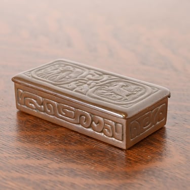 Tiffany Studios New York Zodiac Bronze Stamp Box