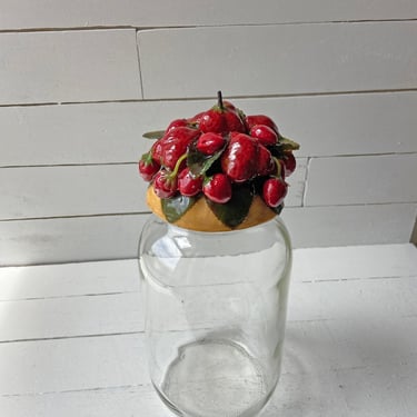Vintage Strawberry Jar, Quart Size Jar // Strawberry Preserves Jar // Strawberry Lover, Collector // Perfect Gift 