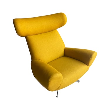“Ox” Swivel Chair in Yellow Wool