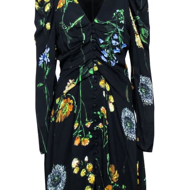 Lela Rose - Black &amp; Multi Color Floral Print Dress Sz 6