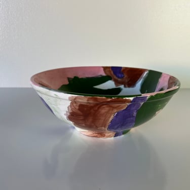 Vintage Mimi Hand Painted Abstract Design Art Ceramic Bowl 
