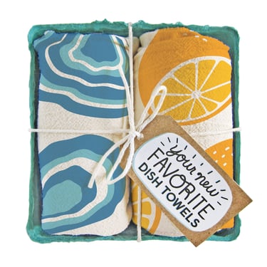 Fresh Oysters - Dish Towel Set of 2_SECONDS