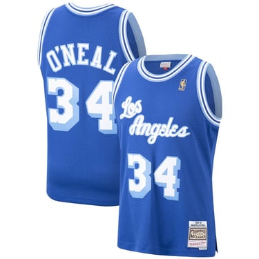 Men's Los Angeles Lakers Shaquille O'Neal Mitchell &amp; Ness NBA Mens Hardwood Classic 1996-97 Swingman Blue Jersey