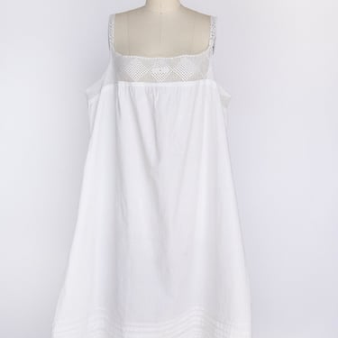 Antique Edwardian Nightgown Cotton 1910s Slip L/XL 