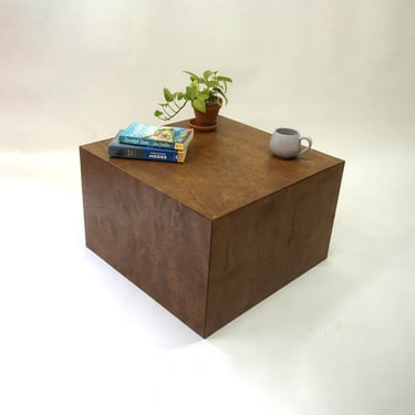 Square low coffee table, modern simple wooden table - Brown 