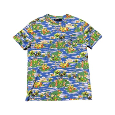 (S) Hawaiian Polo Ralph Lauren Pocket T-Shirt 081022 JF
