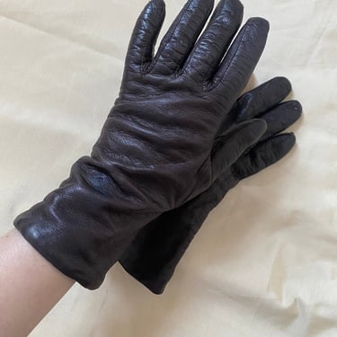 Vintage Italian Leather Cashmere Lined Gloves 