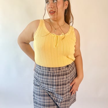 Yellow Ribbon Ribbed Pierre Cardin Tank Top