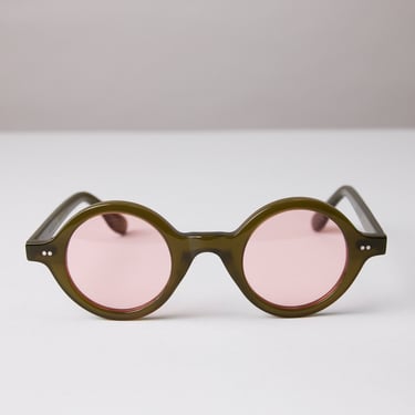 New York Eye_rish, Greystones. Green Frame with Pink Lenses 