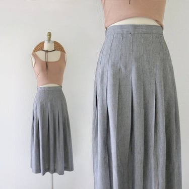 linen midi skirt 25.5 - vintage 90s y2k natural womens size xsmall XS minimal eco spring summer skirt 