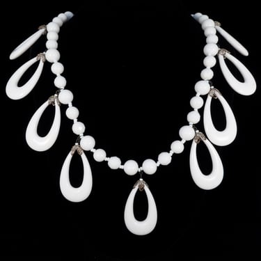 Miriam Haskell White Drop Necklace