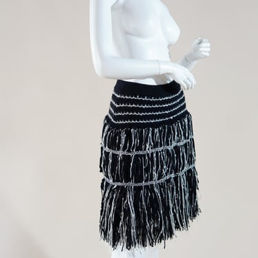 F/W 2010 runway & campaign Chanel cashmere fringe skirt 