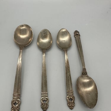 1930's Royal Danish Sterling Silver Spoon Set of 4 by Interantional Silver 
