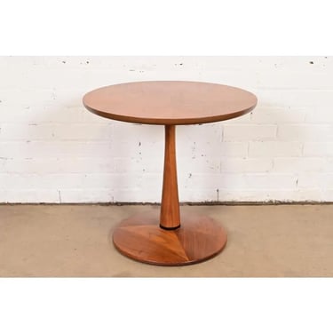 Kipp Stewart for Drexel Declaration Sculpted Walnut Pedestal Side Table, Circa 1960s