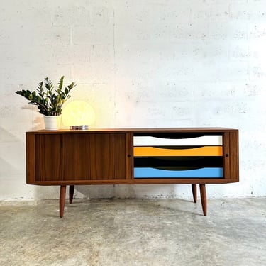 Bruno Hansen Danish Sideboard or Console with Tambour Doors 