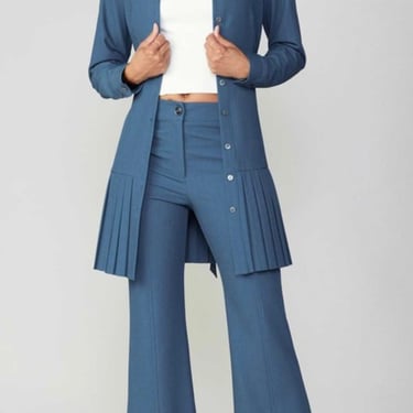 Pleated button down &amp; trouser set.