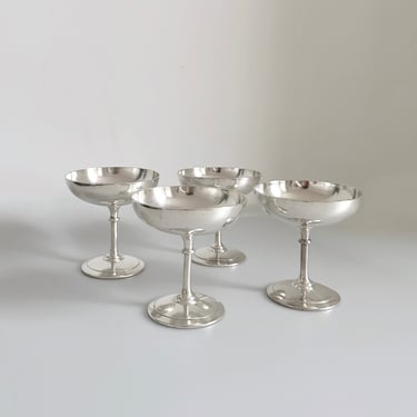 SILVER PLATED DESSERT BOWLS BY CHRISTOFLE, SET OF 4