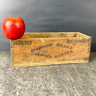 Diamond Brand whipped butter wooden box - antique packaging 