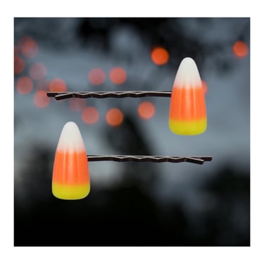 Candy Corn Hair Clips - Halloween Candy Bobby Pin Barrettes Accessories 