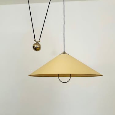 Large Adjustable Pendant Lamp with Counterweight by Florian Schulz | 1960s 