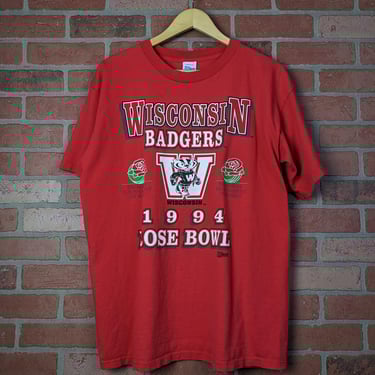 Vintage 1994 NCAA Wisconsin Badgers Rose Bowl ORIGINAL Sports Tee - Large 