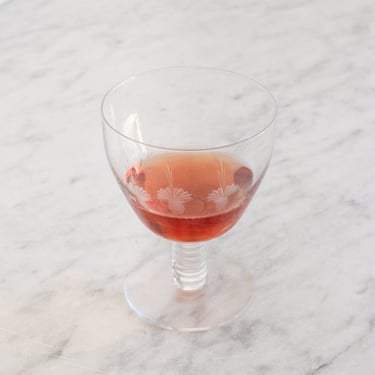 Etched Strawberry Glass Set of 8