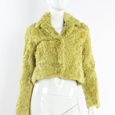 Chartreuse Lamb Fur Jacket