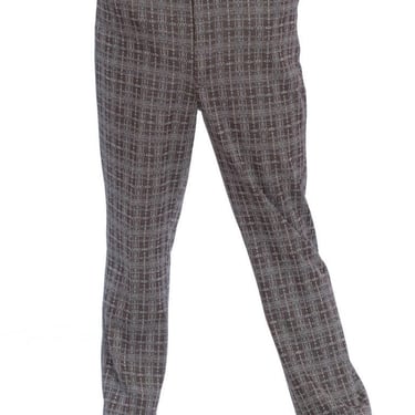 1970'S Grey  Burgundy Men's Polyester Disco Pants Xl Nwt 