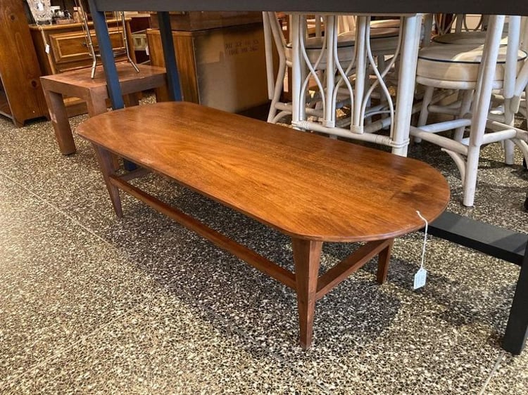 Midcentury surfboard coffee table. 50” x 18” x 13”