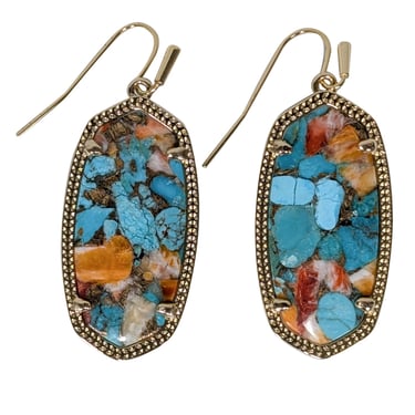 Kendra Scott - Teal, Orange, &amp; Gold Dangle Earrings