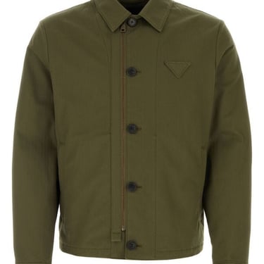 Prada Man Army Green Denim Jacket