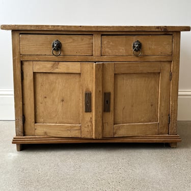 Petite Antique European Pine Accent Cabinet 