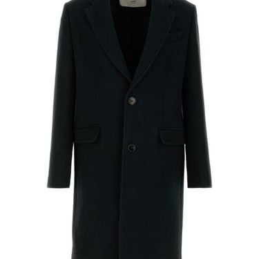 Ami Men Black Wool Coat