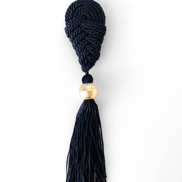 1980s Black Tassel Brooch