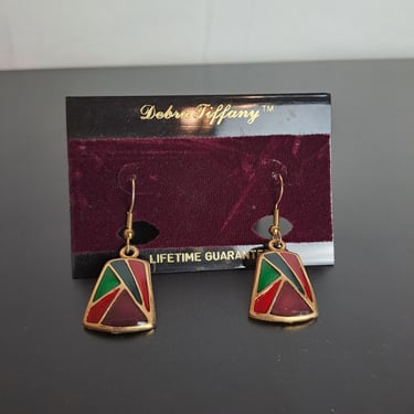 Vintage 90s Color Block Earrings 