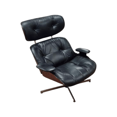 Black Plycraft Reproduction Eames Style Lounge Chair
