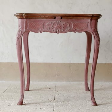 19th C. Red French Extendable Side Table