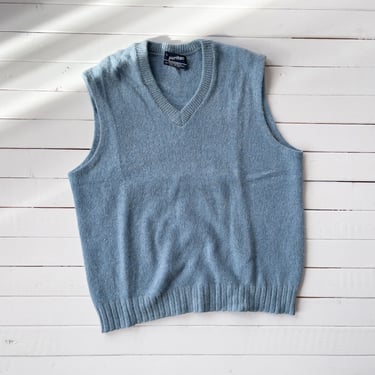blue wool sweater vest | 70s 80s vintage Puritan pastel light sky blue dark academia cottagecore knit sweater 