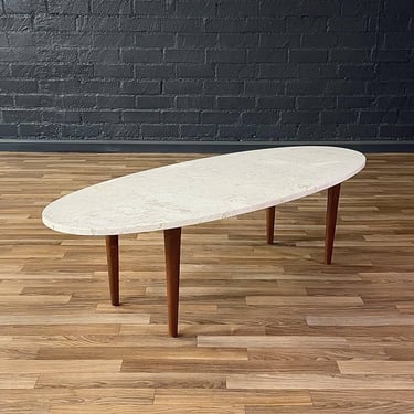 Mid-Century Modern Marble Surfboard Style Coffee Table, c.1960’s 