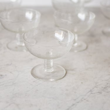 Etched Champagne Coupe Set of 6