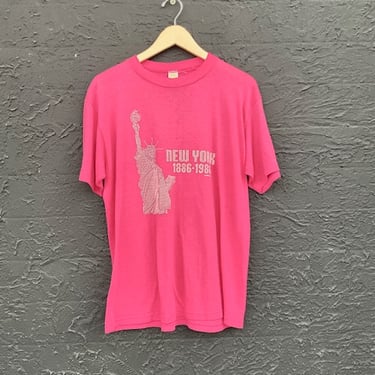 Statue of Liberty 1986 Pink Souvenir T-Shirt / Xl