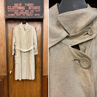 Vintage Antique 1910s Edwardian Chinstrap Linen Duster Coat, Vintage Duster Coat, Workwear Jacket, Vintage 1910s Coat, Edwardian Coat 
