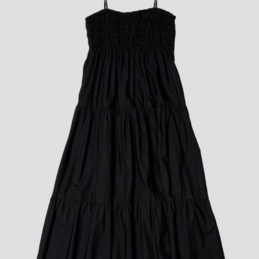Black Cotton Ruffle Dress